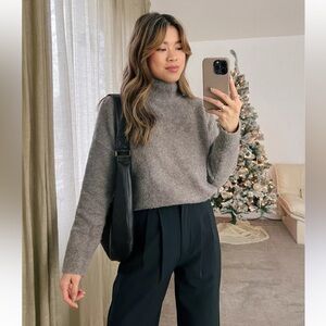 Abercrombie Oversized Boucle Turtleneck Sweater